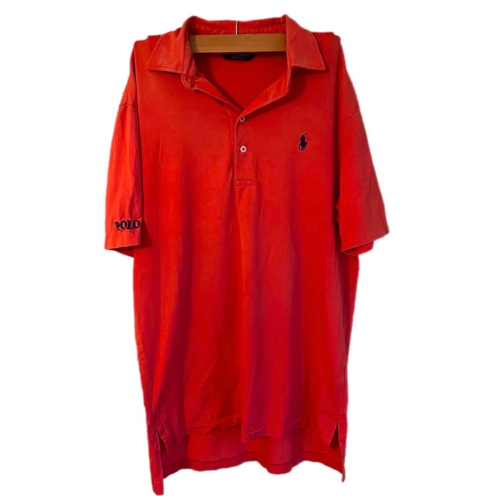 Polo‎ Ralph Lauren Golf Polo Mens Small Orange Excellent Stretch Lisle Pima